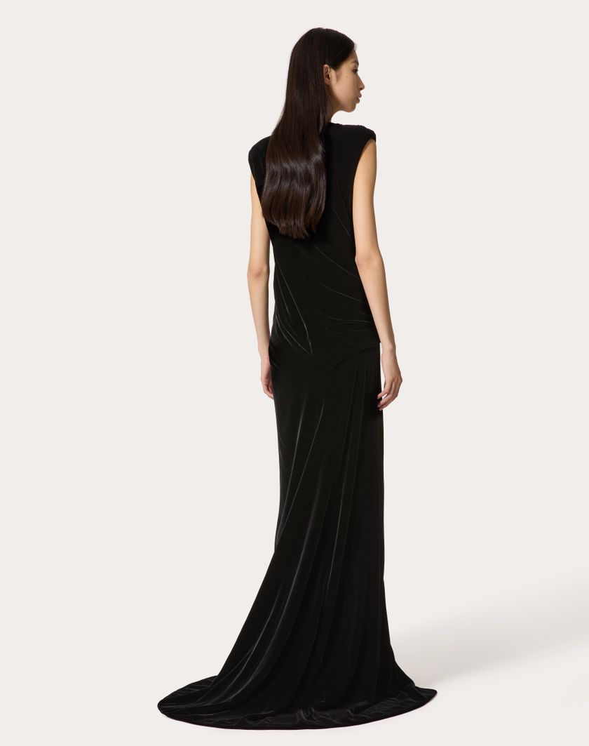 Valentino Handbags Gown In Velluto per Donna in Nero | Valentino IT Promozione Limitata