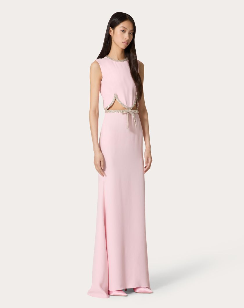 Valentino Handbags Abito Da Sera In Cady Couture Ricamato per Donna in Comfit | Valentino IT Sottocosto