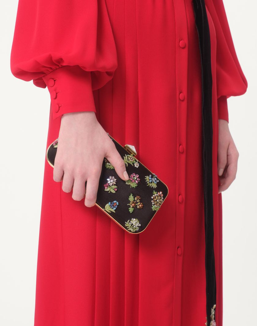 Valentino Handbags Abito Lungo In Georgette per Donna in Rosso | Valentino IT Novità