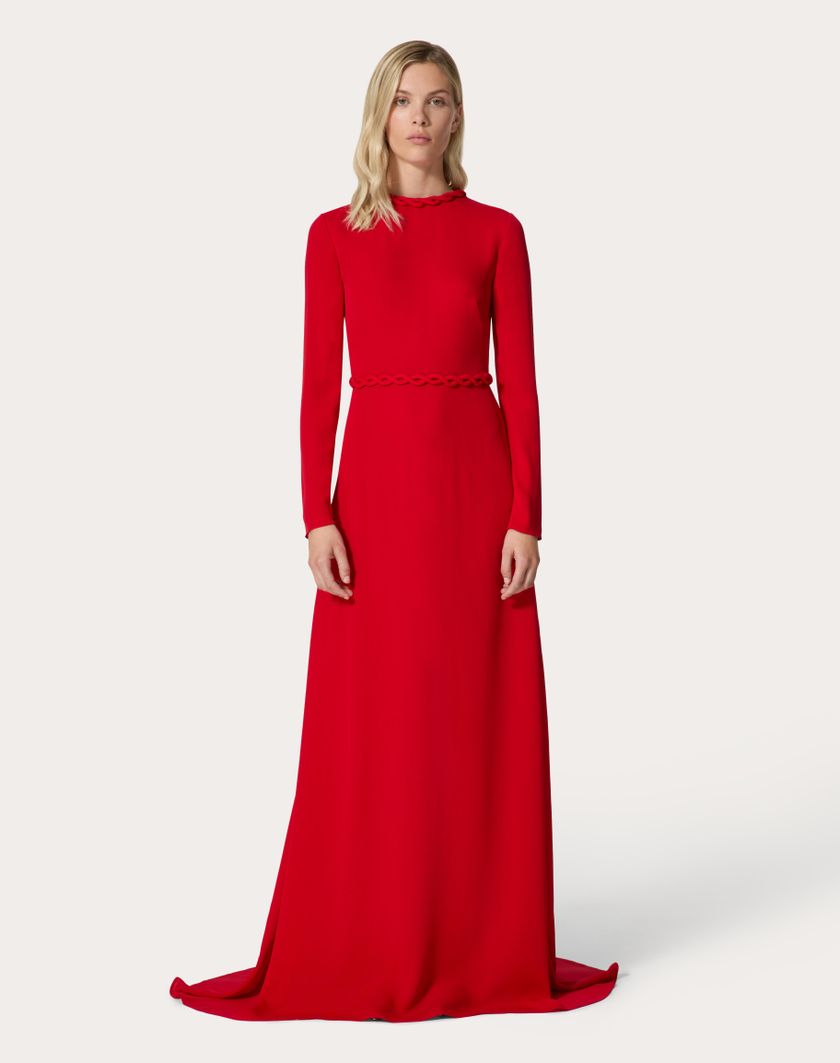Valentino Handbags Abito Da Sera In Georgette Double per Donna in Rosso | Valentino IT Presa