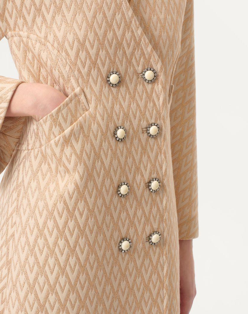 Valentino Handbags Cappotto In Lurex Jacquard Toute La V per Donna in Betulla/oro | Valentino IT Offerta