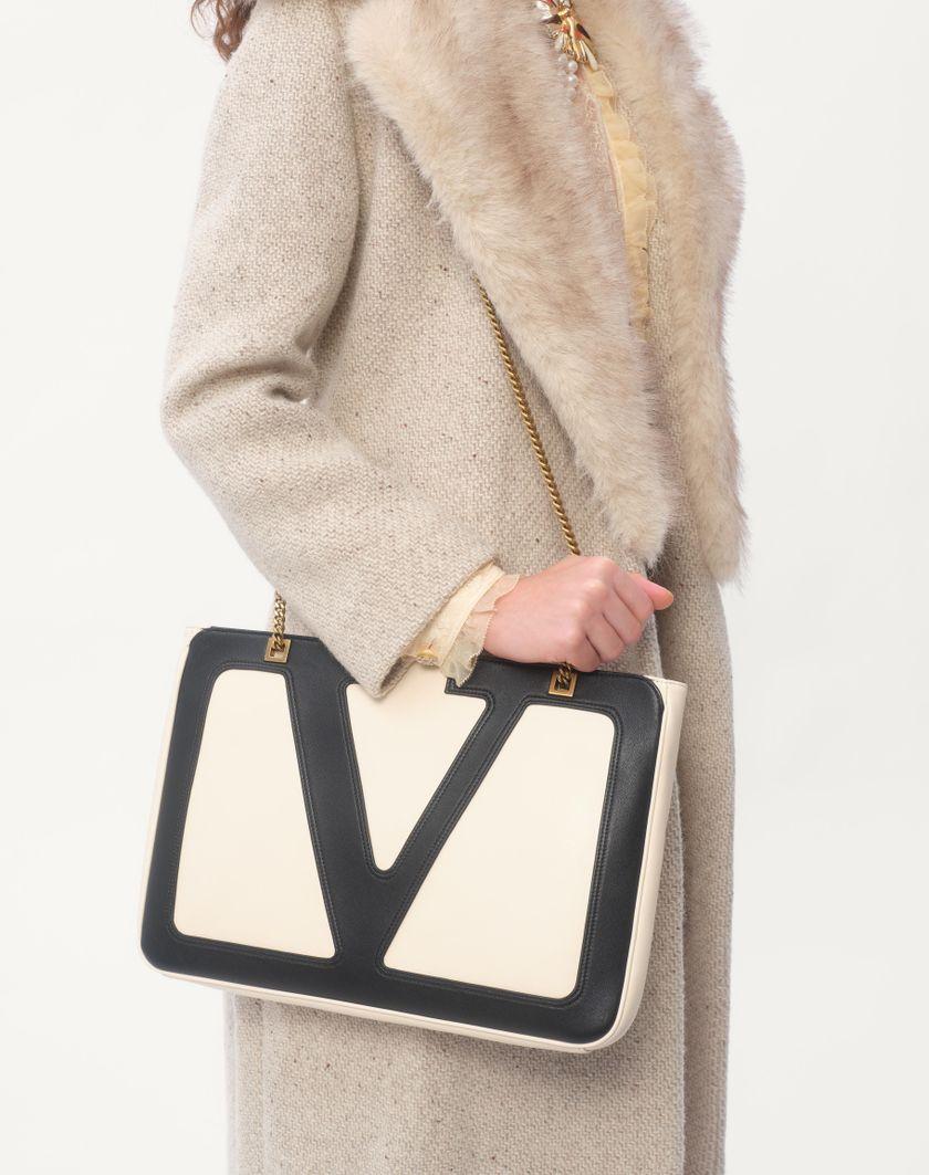 Valentino Handbags Cappotto In Textured Wool per Donna in Cammello/avorio | Valentino IT Online