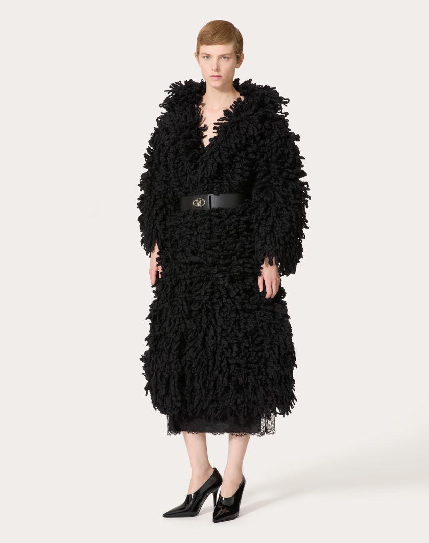 Valentino Handbags Cappotto In Maglia Di Lana per Donna in Nero | Valentino IT Offerte