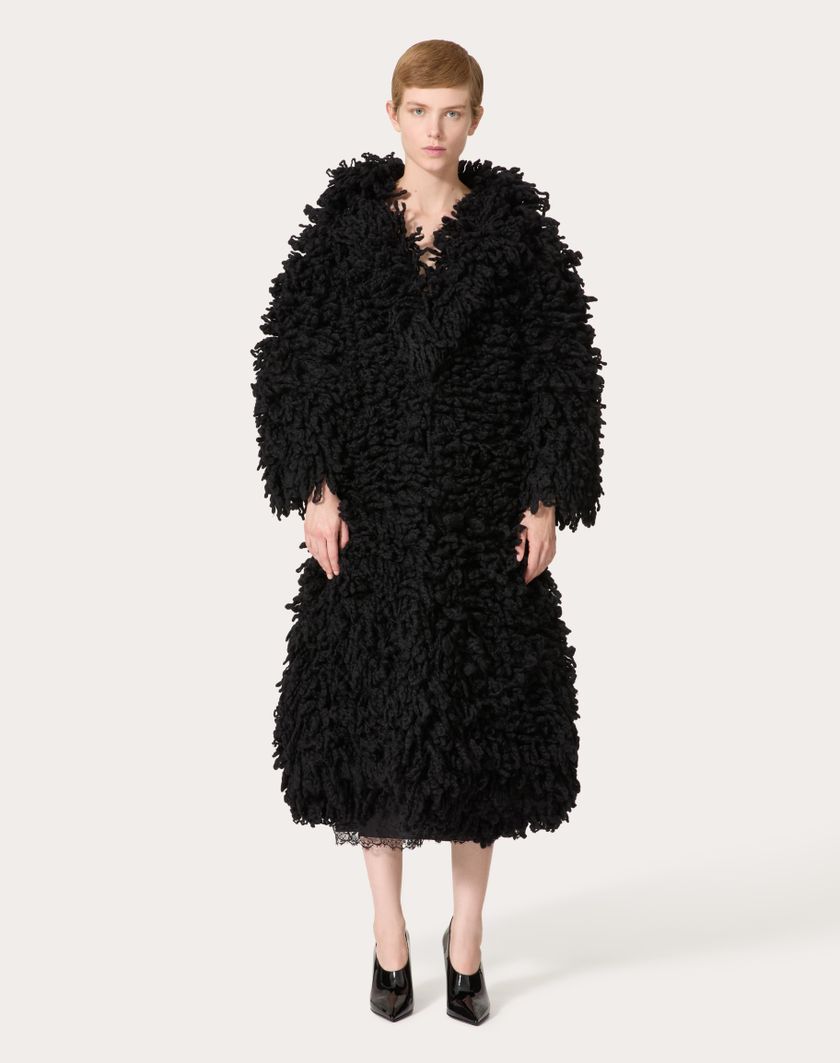 Valentino Handbags Cappotto In Maglia Di Lana per Donna in Nero | Valentino IT Offerte