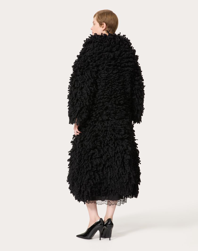 Valentino Handbags Cappotto In Maglia Di Lana per Donna in Nero | Valentino IT Offerte