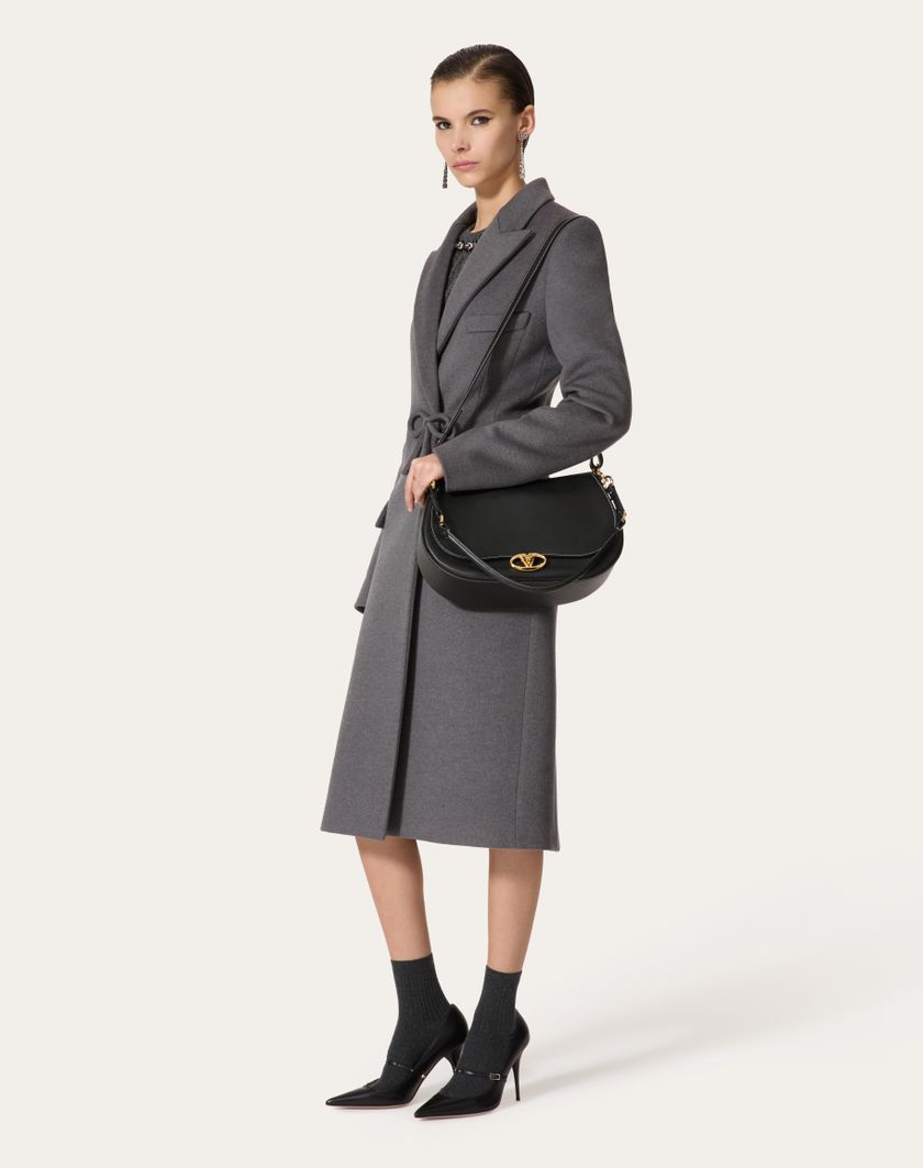 Valentino Handbags Cappotto In Compact Drap per Donna in Grigio Scuro | Valentino IT Vendita Economica