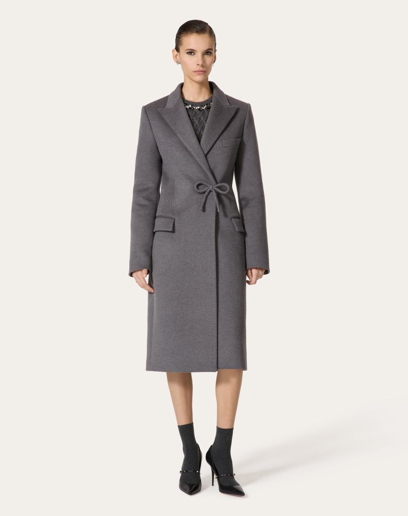 Valentino Handbags Cappotto In Compact Drap per Donna in Grigio Scuro | Valentino IT Vendita Economica