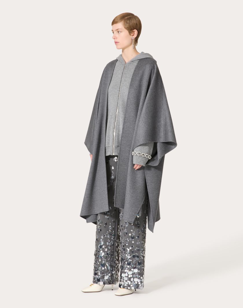 Valentino Handbags Cappa In Compact Drap per Donna in Grigio Scuro | Valentino IT Saldi Di Fabbrica
