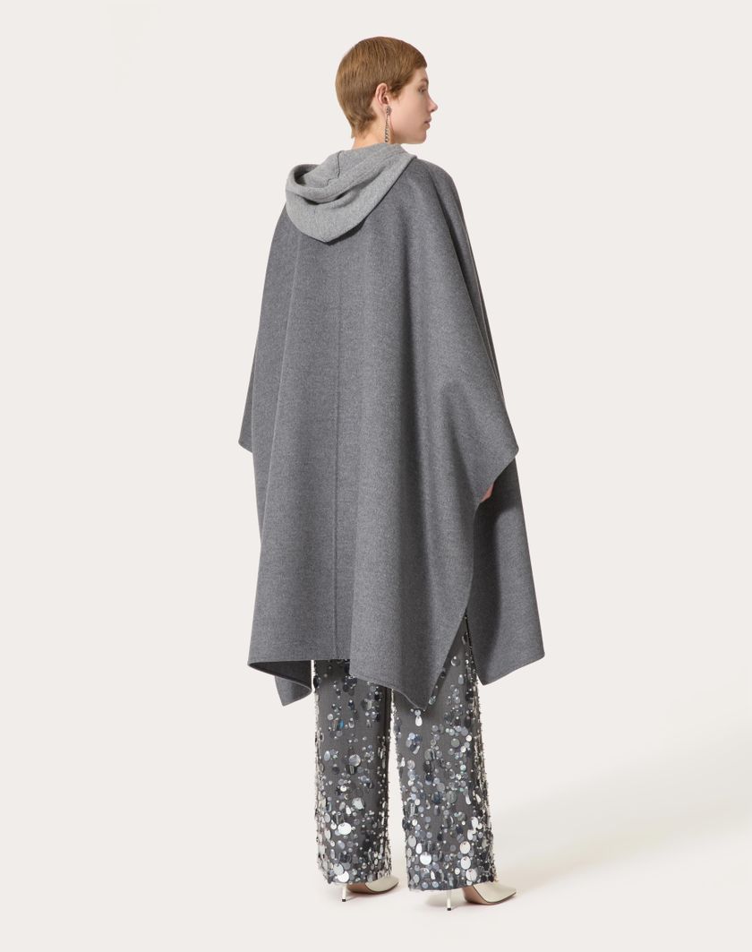 Valentino Handbags Cappa In Compact Drap per Donna in Grigio Scuro | Valentino IT Saldi Di Fabbrica