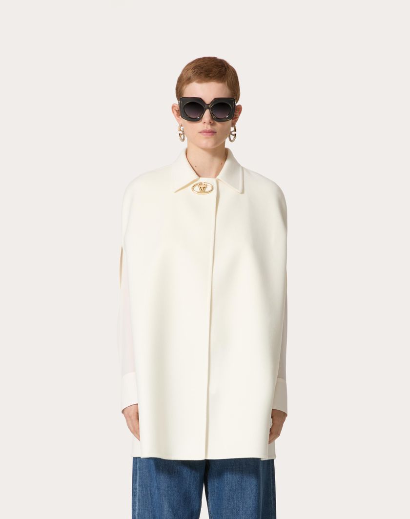 Valentino Handbags Cappa In Compact Drap per Donna in Avorio | Valentino IT I Più Venduti