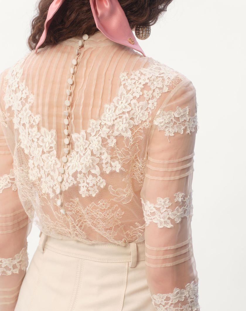 Valentino Handbags Top In Dentelle Motivo Roses per Donna in Avorio | Valentino IT Moda
