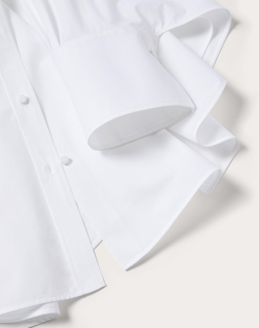 Valentino Handbags Camicia In Sartorial Popeline per Donna in Bianco | Valentino IT Offerta
